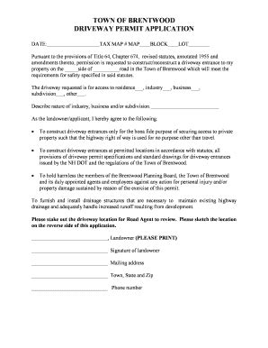 brentwood permit forms